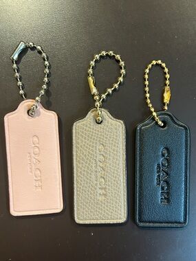 Coach Leather Hang Tag-  Pink, Taupe, Black- CHOICE